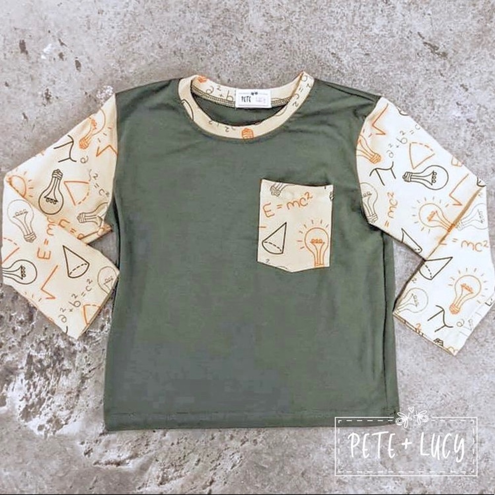 NWT Pete+Lucy Green and Yellow Physics Shirt